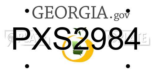 PXS2984 Georgia License Plate