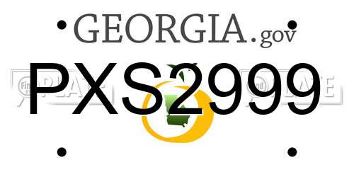 PXS2999 Georgia License Plate