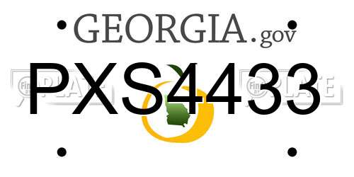 PXS4433 Georgia License Plate