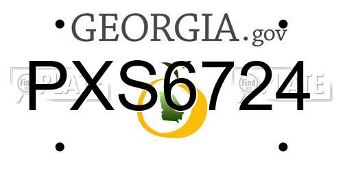 PXS6724 Georgia License Plate