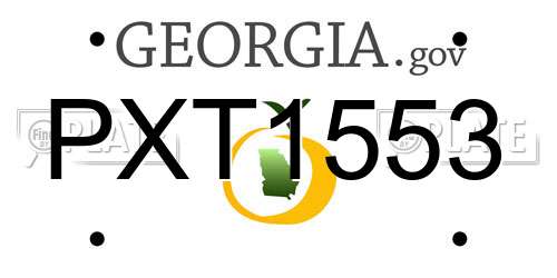 PXT1553 Georgia License Plate