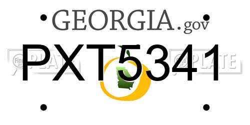 PXT5341 Georgia License Plate