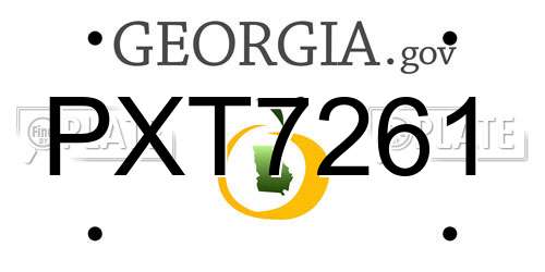PXT7261 Georgia License Plate