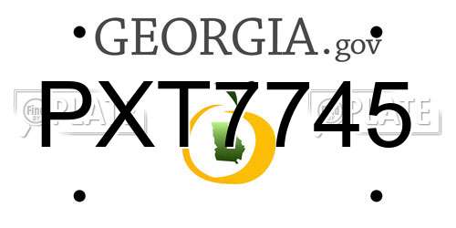 PXT7745 Georgia License Plate