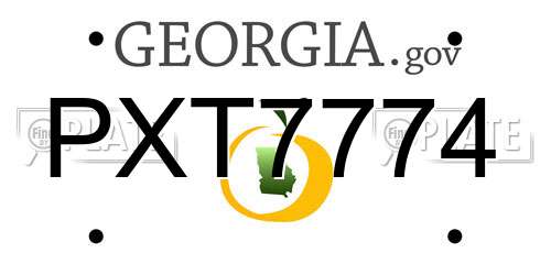 PXT7774 Georgia License Plate