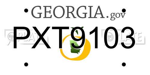 PXT9103 Georgia License Plate