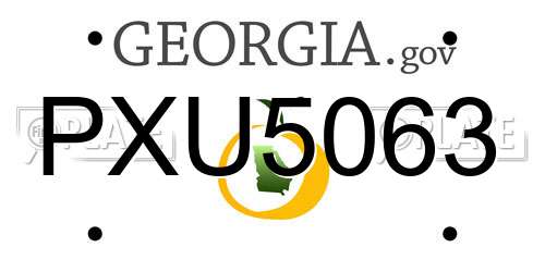 PXU5063 Georgia License Plate