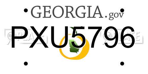 PXU5796 Georgia License Plate