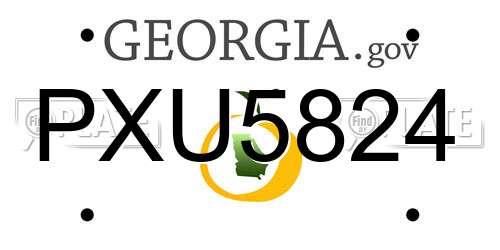 PXU5824 Georgia License Plate