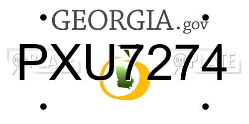 PXU7274 Georgia License Plate