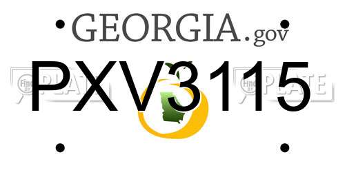 PXV3115 Georgia License Plate