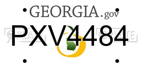 PXV4484 Georgia License Plate