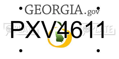 PXV4611 Georgia License Plate