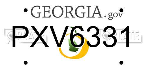 PXV6331 Georgia License Plate