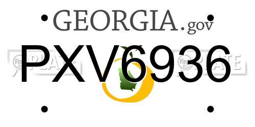 PXV6936 Georgia License Plate