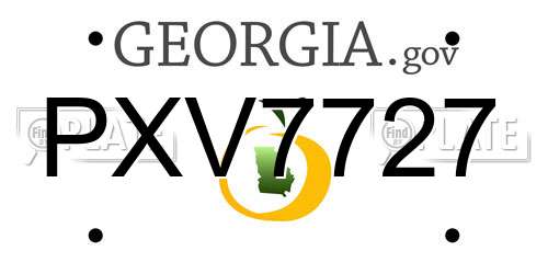 PXV7727 Georgia License Plate