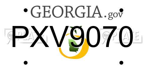 PXV9070 Georgia License Plate