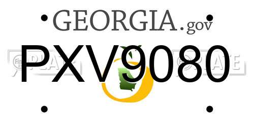 PXV9080 Georgia License Plate