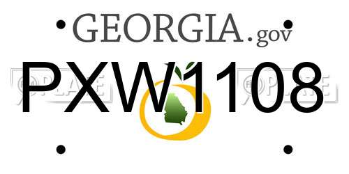 PXW1108 Georgia License Plate