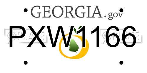 PXW1166 Georgia License Plate