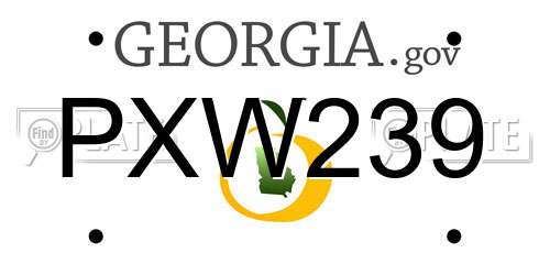PXW239 Georgia License Plate