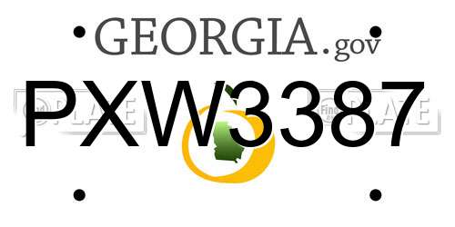 PXW3387 Georgia License Plate