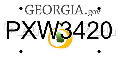 PXW3420 Georgia License Plate