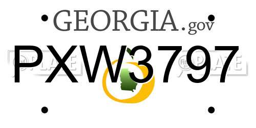 PXW3797 Georgia License Plate