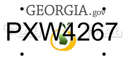 PXW4267 Georgia License Plate