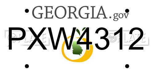 PXW4312 Georgia License Plate