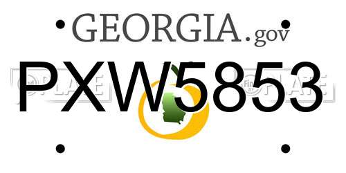 PXW5853 Georgia License Plate