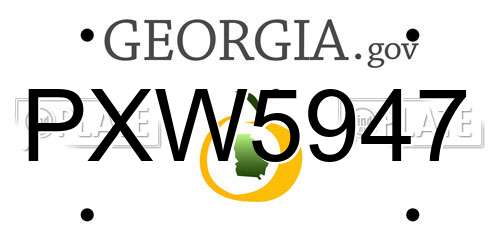 PXW5947 Georgia License Plate