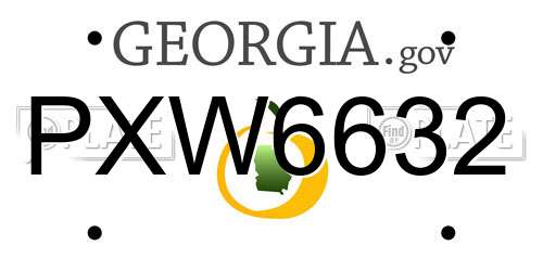 PXW6632 Georgia License Plate