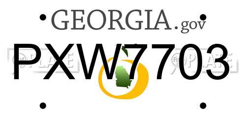 PXW7703 Georgia License Plate