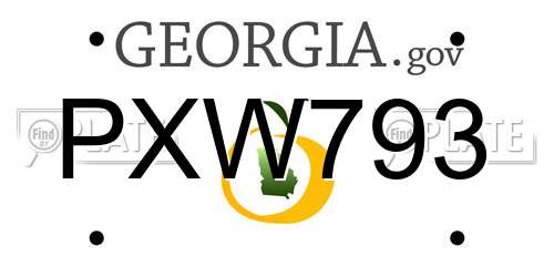PXW793 Georgia License Plate