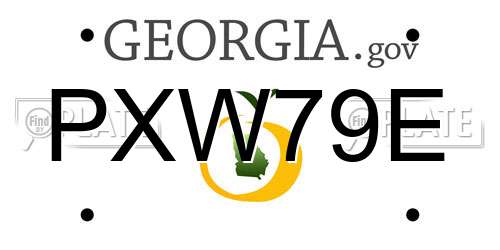 PXW79E Georgia License Plate