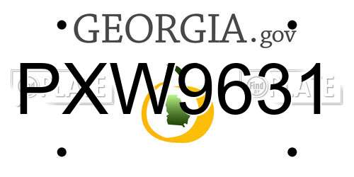 PXW9631 Georgia License Plate
