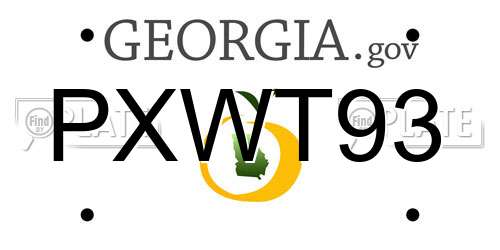 PXWT93 Georgia License Plate