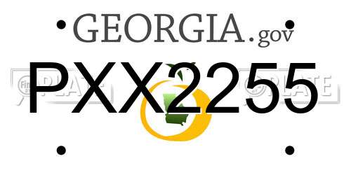 PXX2255 Georgia License Plate