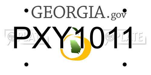 PXY1011 Georgia License Plate