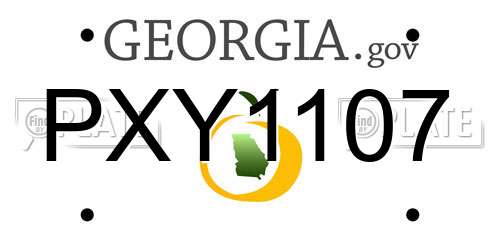 PXY1107 Georgia License Plate