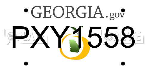 PXY1558 Georgia License Plate