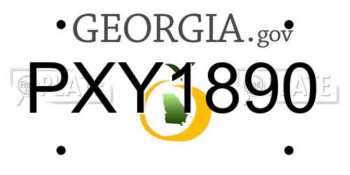 PXY1890 Georgia License Plate