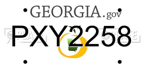 PXY2258 Georgia License Plate