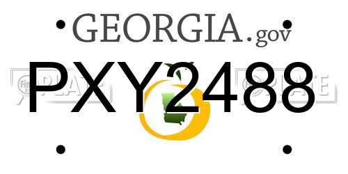 PXY2488 Georgia License Plate