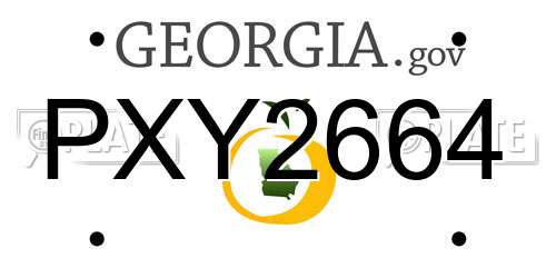PXY2664 Georgia License Plate