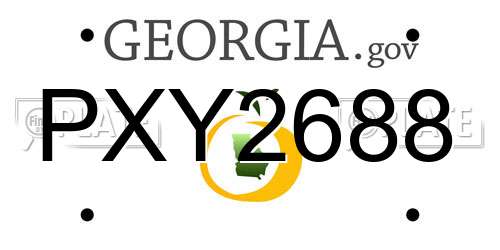 PXY2688 Georgia License Plate