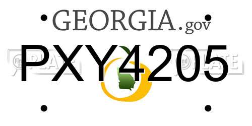PXY4205 Georgia License Plate