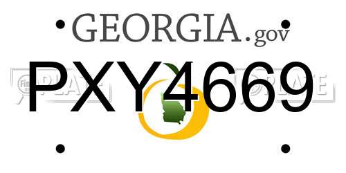 PXY4669 Georgia License Plate