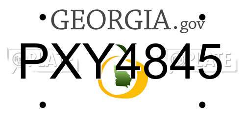 PXY4845 Georgia License Plate